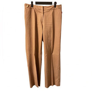 ST JOHN SPORT TAN HIGH WAISTED PLEATED TROUSERS